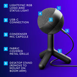 LOGI YETI ORB RGB GAMING MICROPHONE - BLACK 2Y