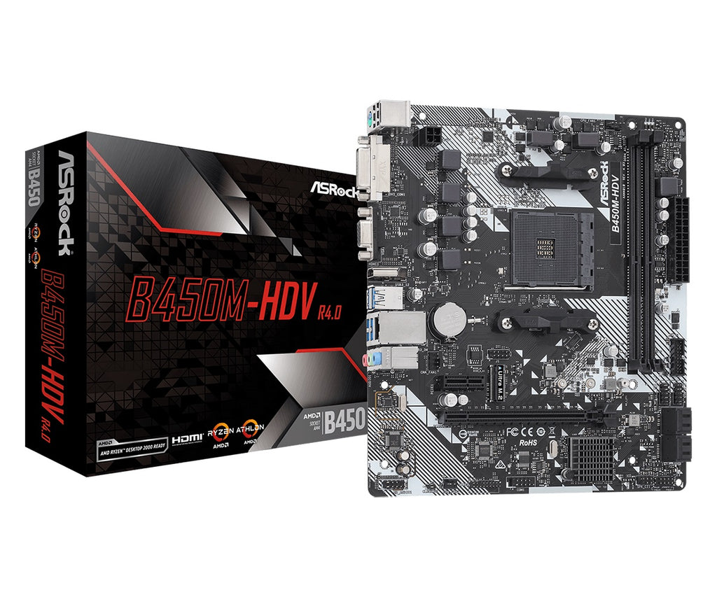 ASRock B450M-HDV R4.0 AMD AM4 mATX Motherboard