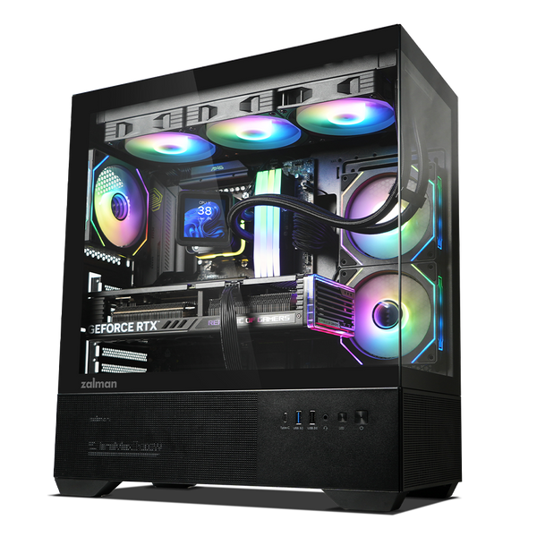 ZALMAN CHRONIX BLK/WHT ATX MID TOWER CHASSIS, 3*120mm ARGB FAN