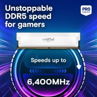 Crucial Pro Overclocking Crucial Pro DDR5-6000 32GB Kit (16GBx2) UDIMM: OC Gaming Memory White CP2K16G60C36U5W