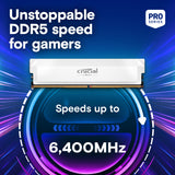 Crucial Pro Overclocking Crucial Pro DDR5-6000 32GB Kit (16GBx2) UDIMM: OC Gaming Memory White CP2K16G60C36U5W