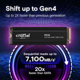 Crucial P310 1TB PCIe Gen4 NVMe 2280 M.2 SSD with heatsink 1TB/2TB/4TB