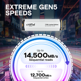 Crucial T705 PCIe 5.0 NVMe M.2 SSD with limited edition white heatsink