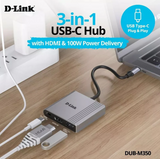 D-Link DUB-M350 3-in-1 USB-C Hub with 100W Power Delivery