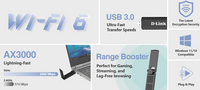 D-Link DWA-X3030 Wireless AX3000 Wi-Fi 6 High Gain USB 3.0 Adapter