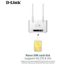 D-Link DWR-M972V 4G+ LTE Cat7 AC1200 Router with Dual Power Mode, Telephony
