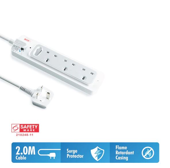 Daiyo DE363-2M 3-Way Master Switch Socket Strip