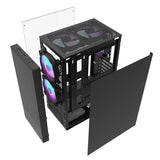 DarkFlash A290 ATX TG Case w/3x12cm ARGB Fans - Black