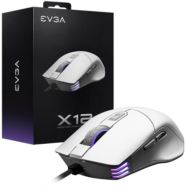 Evga X12 Ambidextrous USB Gaming Mouse White