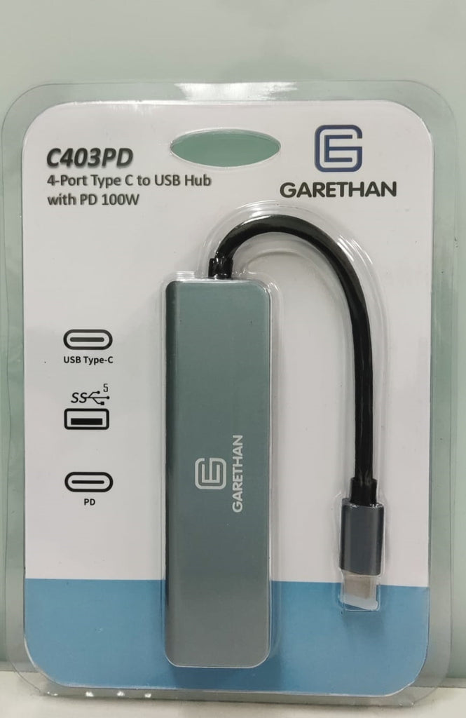 Garethan C403PD Type-C to 4-Port USB3.0 HUB w/100w PD