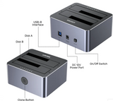 Unitek Dual-Bay SATA Docking Offline Clone Y-3026GY01-UK