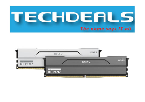 KLEVV BOLT V DDR5 Desktop RAM – 6000/6400/7200MHz CL34 – 32GB/64GB Kits – Charcoal Grey & Pure White