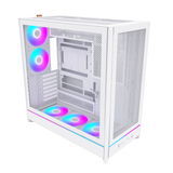 MONTECH HS01 Pro ATX Mid-Tower Case – Black / White (Reversible Layout, Mesh Front, 5 ARGB Fans)