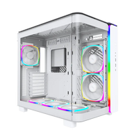 MONTECH King 95 Pro ATX Mid-Tower Case — Black & White (Curved Tempered Glass, Dual-Chamber, 6 ARGB Fans)