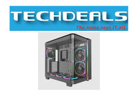 MONTECH King 95 Pro ATX Mid-Tower Case — Black & White (Curved Tempered Glass, Dual-Chamber, 6 ARGB Fans)