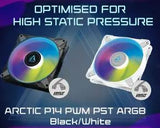 Arctic P14 PWM PST A-RGB 140 mm Case Fan - Black / White