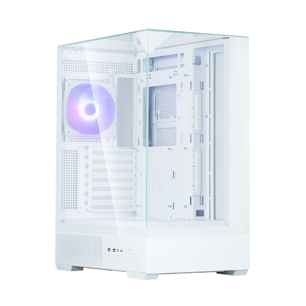 ZALMAN P40 PRISM BLK/WHT ATX MID TOWER CHASSIS, 1*120mm ARGB FAN