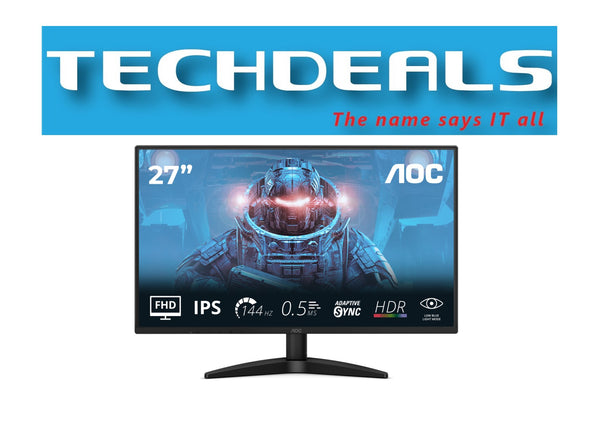 AOC MONITOR 27" 27B36X IPS FHD LED ADAPTIVE SYNC 144HZ 1ms HDMI 1.4 DP 1.4 FLICKER FREE LOW BLUE MODE