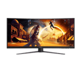 AOC MONITOR 34" CU34G4 FAST VA CURVED 1500R WQHD A-SYNC 180HZ 0.5MS HDR10 HDMI 2.0 X 2 DP 1.4 HAJ SWIVEL VESA