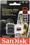 SanDisk Extreme Pro microSDXC SQXCD V30 U3 C10 A2 UHS-I w/SD Adaptor | 200MB/s R | 140MB/s W - 256GB / 512GB
