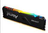 Kingston FURY Beast RGB 16GB (2x8GB) / 32GB (2x16GB) 3600Mhz DDR4 CL17 / CL18 Memory Kit