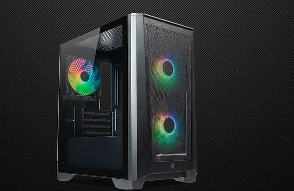 Tecware Edge M2 High AirFlow mATX TG Case w/3*ARGB Fans - Black