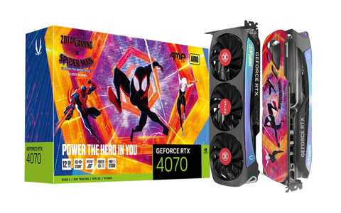 Zotac Gaming GeForce RTX 4070 AMP AIRO 12GB GDDR6X Graphics Card SPIDER-MAN™: Across the Spider-Verse Bundle