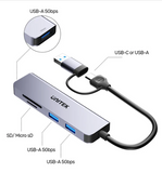 Unitek uHUB P5+ 5-in-1 USB 5Gbps Hub with Card Reader H1320AGY01