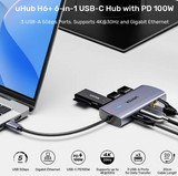 Unitek uHub H6+ 6-in-1 USB-C Hub with PD 100W D1113CGY01