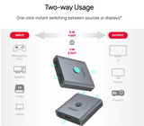 Unitek 4K Aluminium HDMI 2.0 Switch 2-To-1 Bi-Directional V1127A