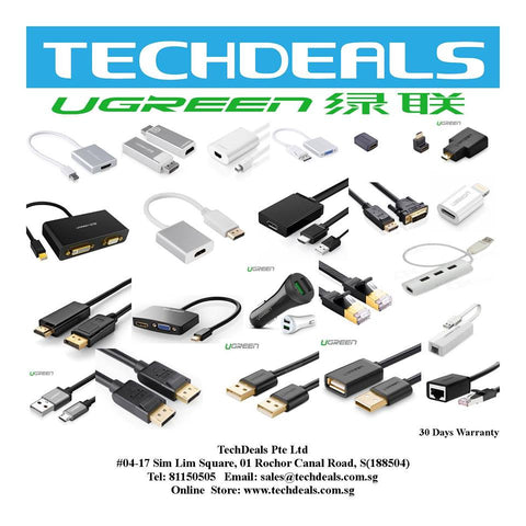 UGreen USB 3.0 4 Ports Hub-- compact Cassette design with power adaptor