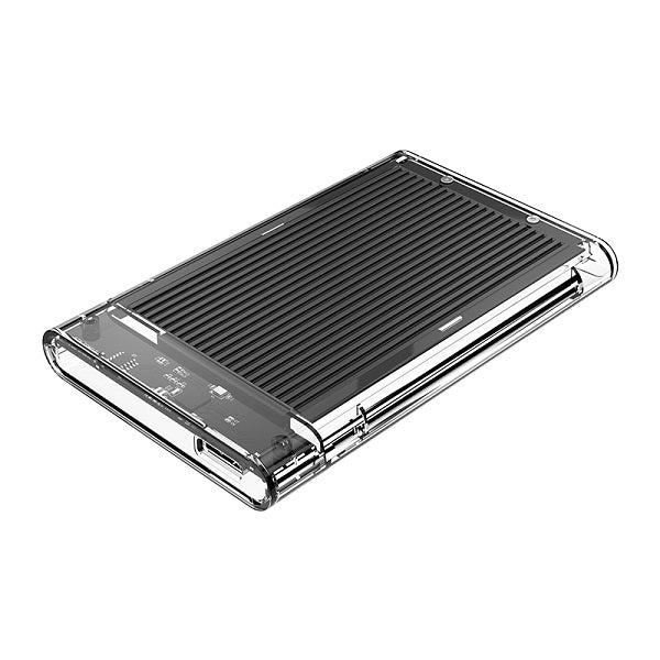 2.5-Inch Hard Drive Enclosure Transparent PC + Aluminum Alloy - BK
