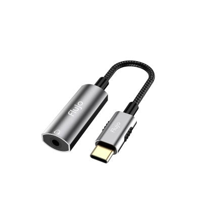 Flujo X-29 USB C to 3.5 mm Audio Cable with Charging Port (Grey) Charging / Data Transfer Grey