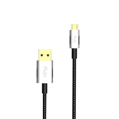 Flujo X-28 Micro USB to USB 2.0 Cable Charging / Data Transfer Silver