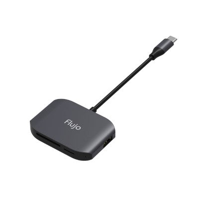 Flujo CH-30 USB-C to 2 Ports USB2.0 Hub With TF/SD Card Reader  Type C Grey
