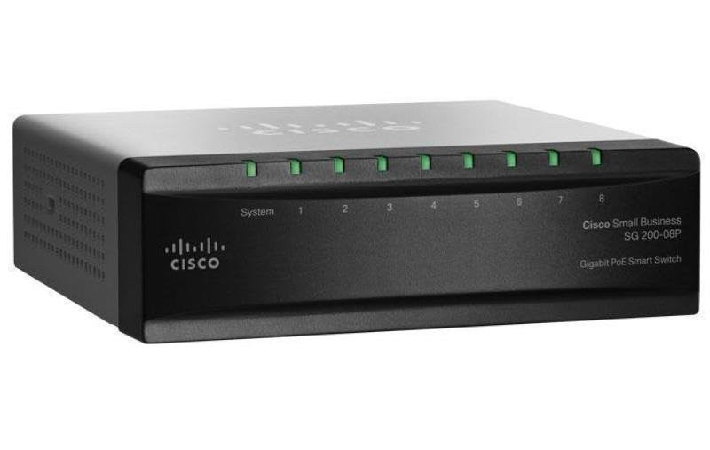 Cisco SG 200-08P 8-port Gigabit PoE Smart Switch ( 4 port POE only)