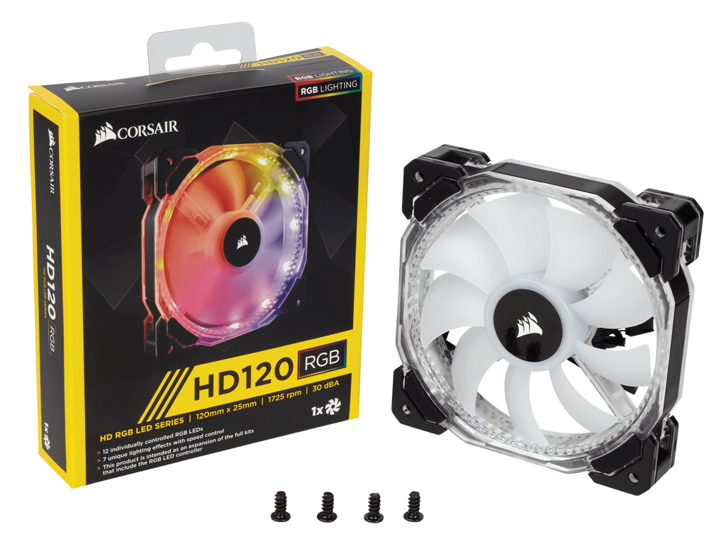 Corsair HD120 RGB LED High Performance 120mm PWM Fan (0.72 KG)