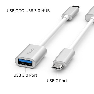 Flujo CH-13E USB-C to USB3.0 Adapter (2 pcs Packaging) Type C Silver