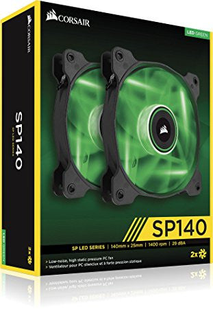 Corsair Air Series SP140 LED Green High Static Pressure 140mm Fan (0.72 KG)