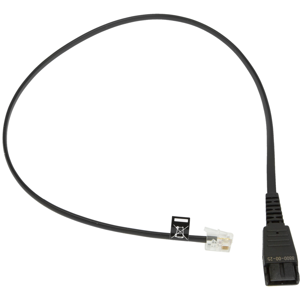 Jabra QD Cord, Straight, Mod Plug 0.5m - 4P plug: m+,r,r,m-