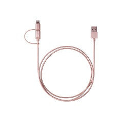 Targus ACC99504AP-50    ALU Series 2-in-1 (Lightning & Micro USB) Cable (1.2M) - Rose Gold