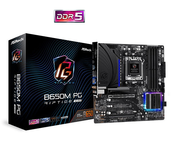 ASRock B650M PG RIPTIDE WIFI DDR5 AMD Socket AM5 mATX Motherboard