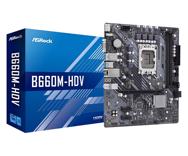 ASRock B660M-HDV DDR4 mATX Motherboard for LGA 1700 12th Gen Intel Processors