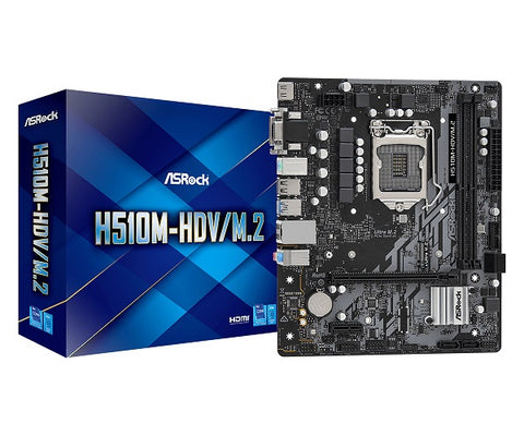 ASRock H510M-HDV M.2 mATX Motherboard for Intel Socket 1200 11th and 10th Gen CPU