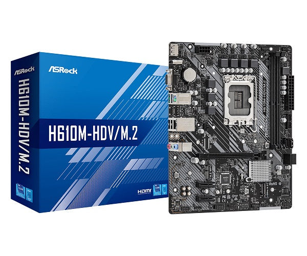 ASRock H610M-HDV M.2 DDR4 mATX Motherboard for LGA 1700 12th Gen Intel Processors