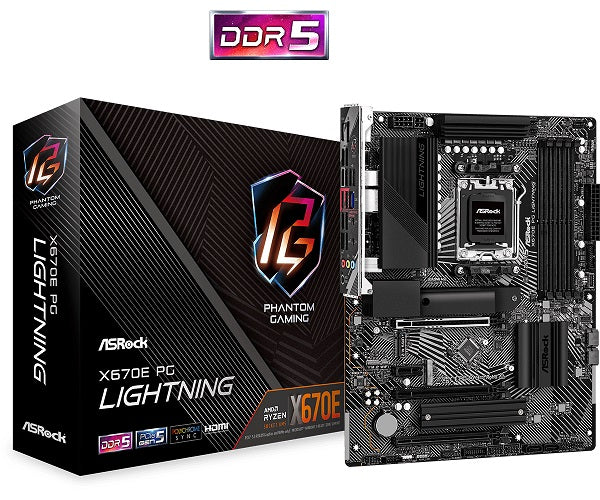 ASRock X670E PG LIGHTNING AMD Socket AM5 ATX Motherboard for AMD Ryzen 7000 Series Processors