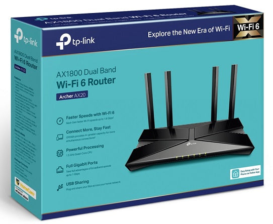 Archer AX20 AX1800 Dual-Band Wi-Fi 6 Router