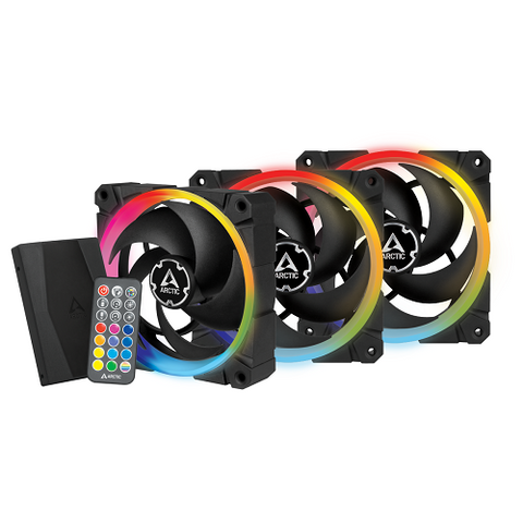 BioniX P120 Pressure-Optimised 120mm Fan w/A-RGB and Controller - 3 Fans Pack