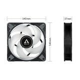 Arctic P14 PWM PST A-RGB 140 mm Case Fan - Black / White