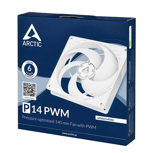 Arctic P14 PWM Pressure-Optimised 140 mm Fan with PWM - White